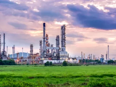 petrochemical industry - sunset refinery - plant