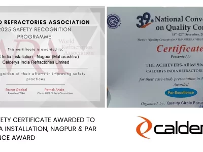 WRA Safety Certificate awarded to PAS India Installation, Nagpur & Par Excellence Award 