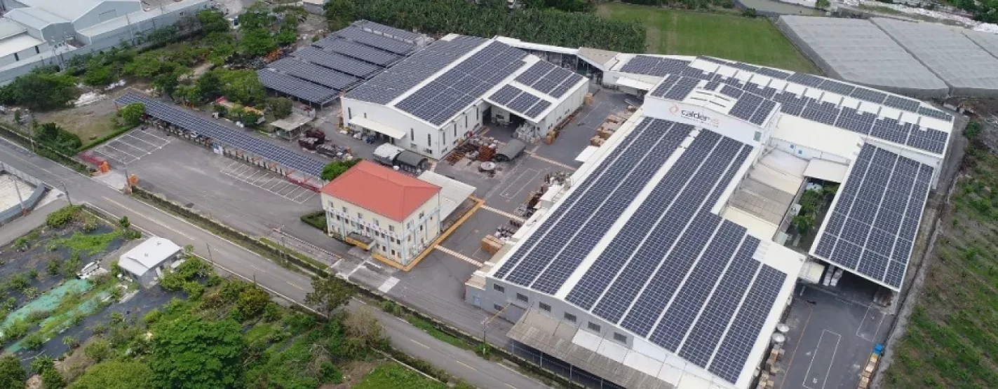 Solar panels at Calderys plant in Taiwan