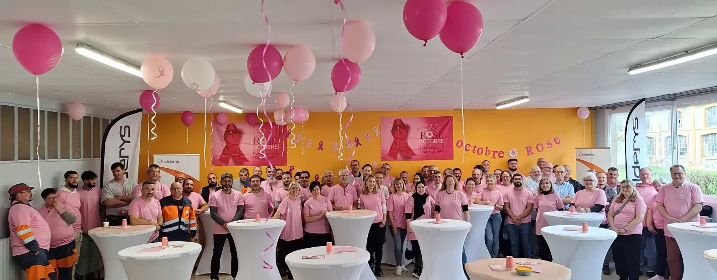Calderys team in Sézanne gathered for breast cancer awareness month