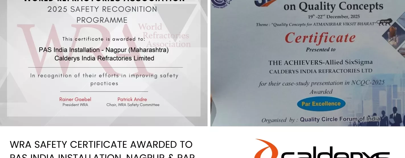 WRA Safety Certificate awarded to PAS India Installation, Nagpur & Par Excellence Award 