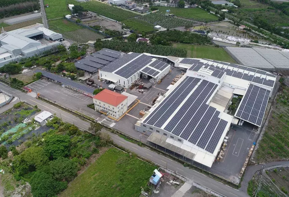 Solar panels at Calderys plant in Taiwan