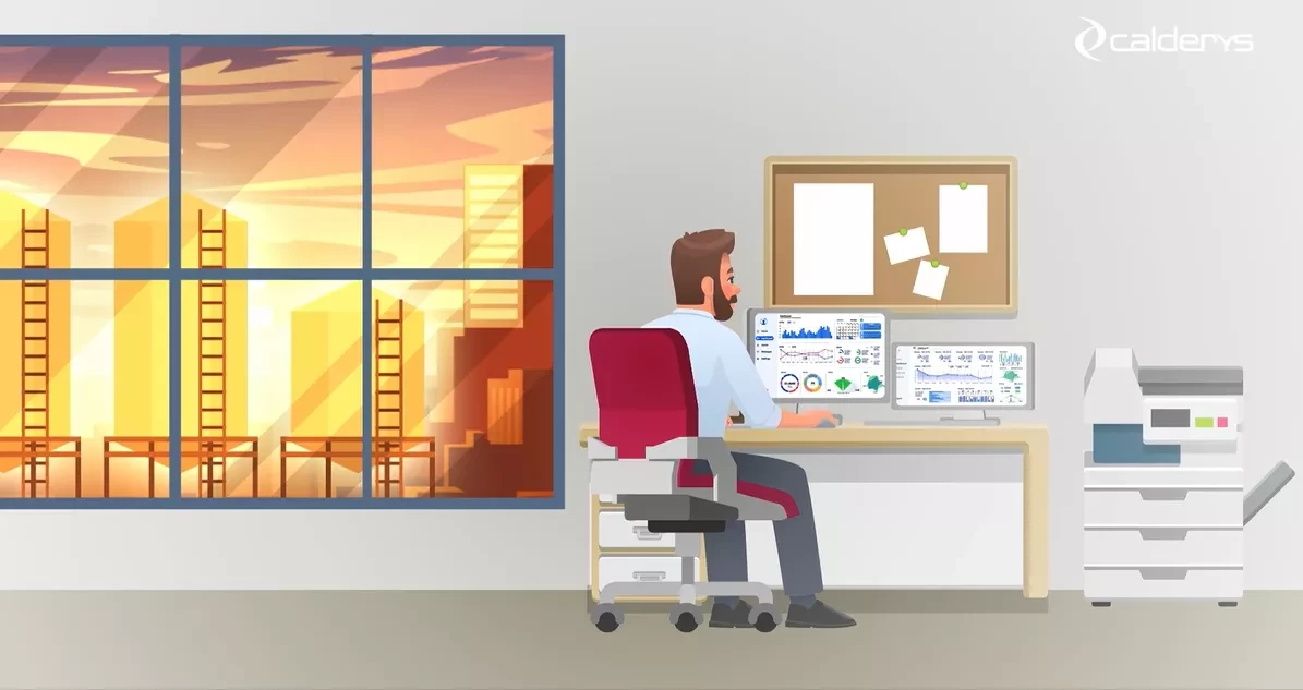 A person gathering data in its office