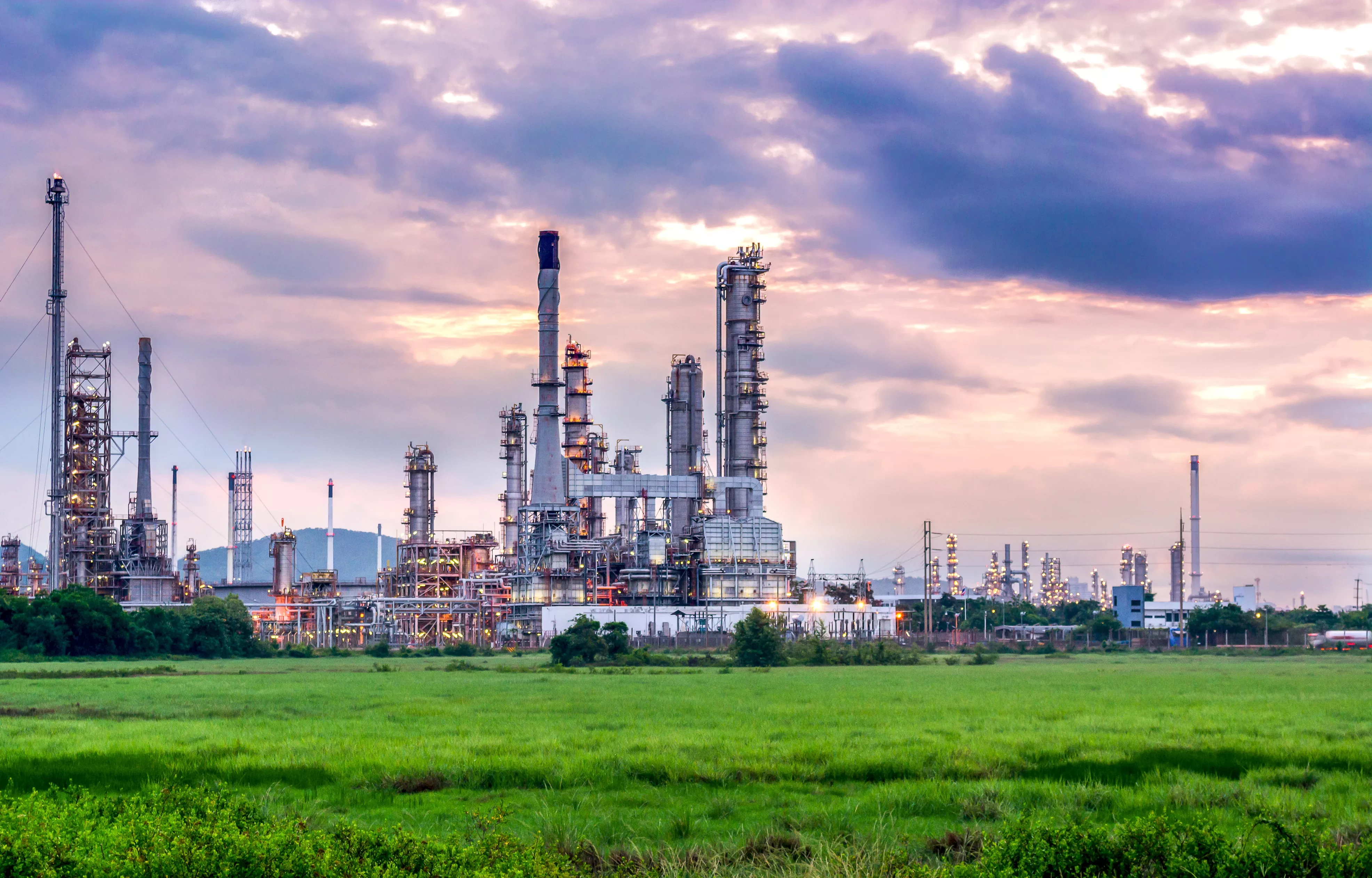 petrochemical industry - sunset refinery - plant