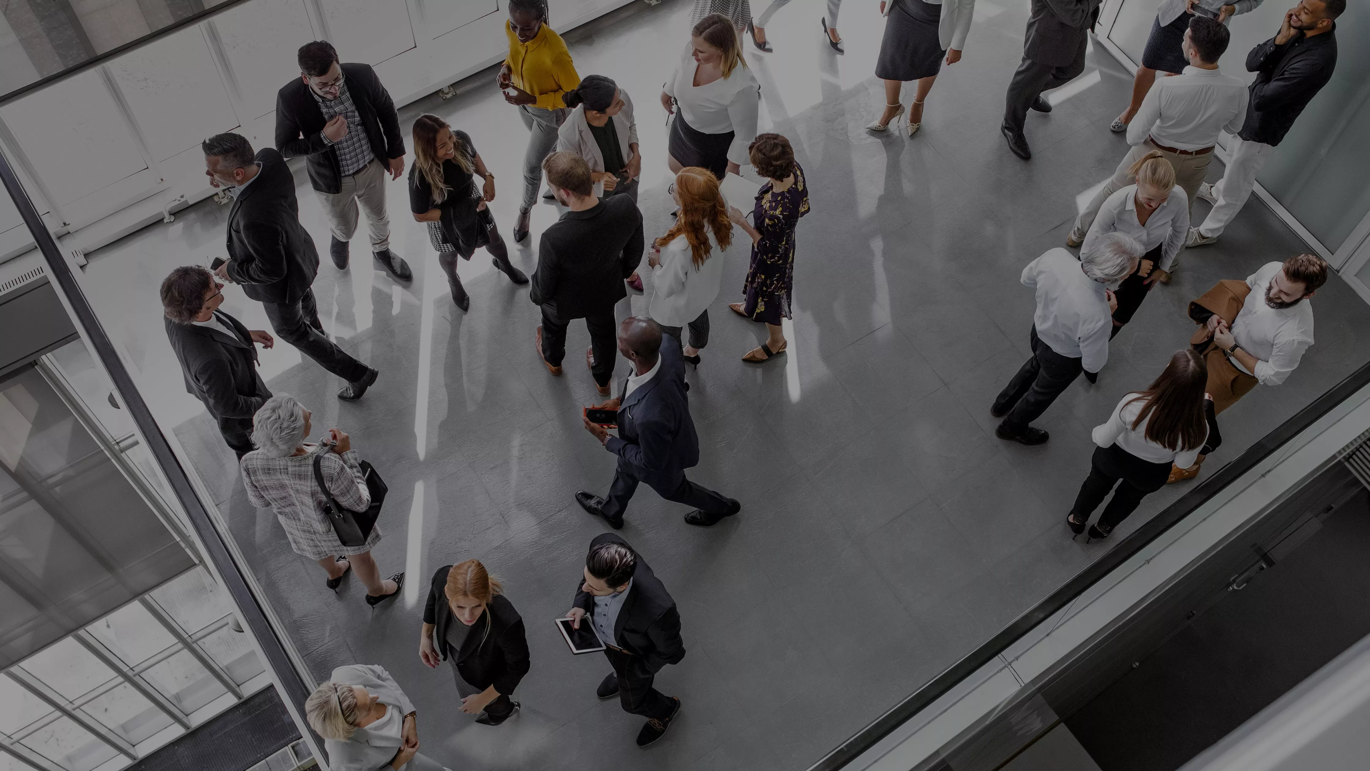 event exhibition with people background, business convention show