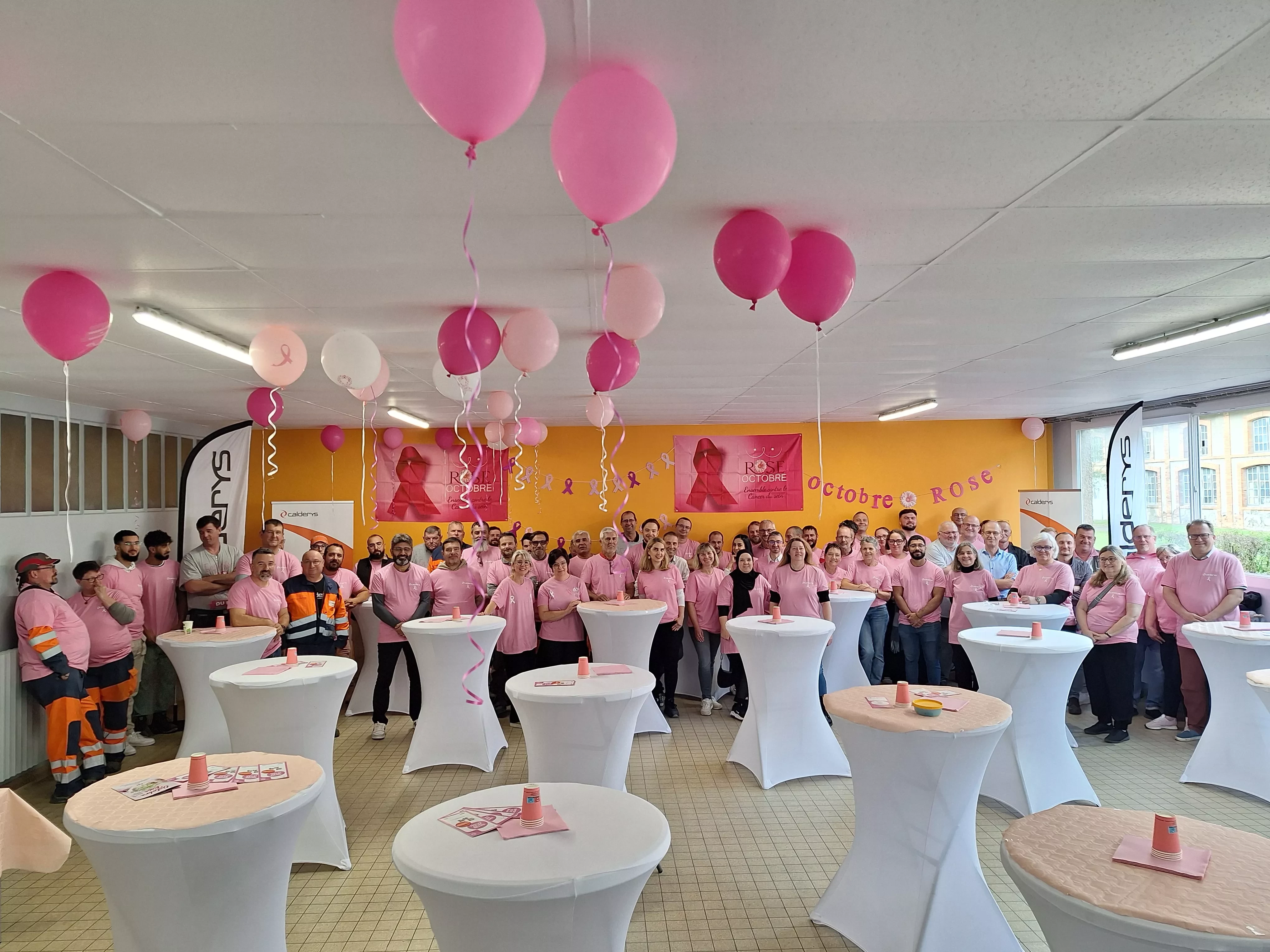 Calderys team in Sézanne gathered for breast cancer awareness month